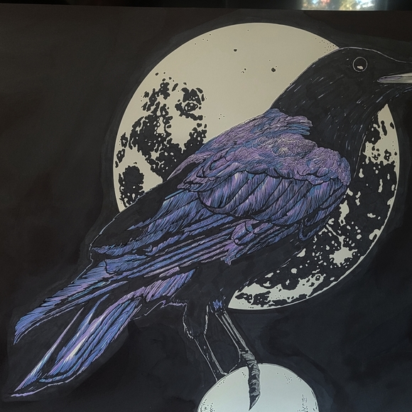 A Print of original hand drawn Crow - Picture 1 of 1
